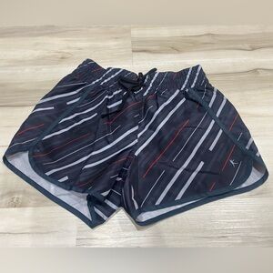 Danskin Now Running Shorts Small Black Gray Red Stripe Athletic Gym